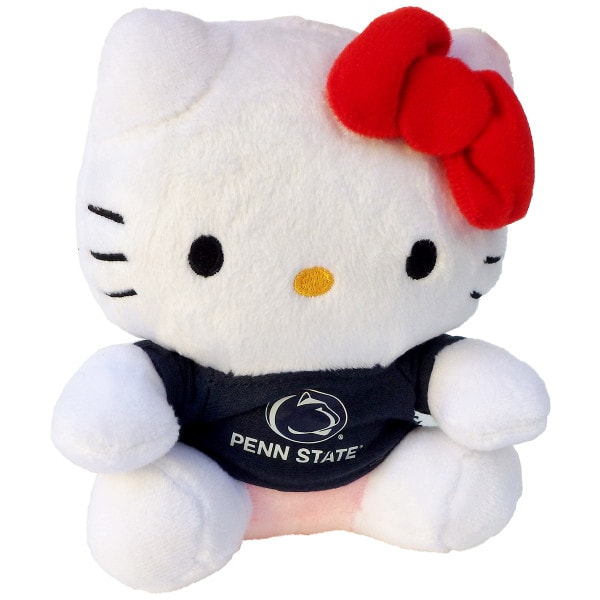 plush Hello Kitty with Penn State shirt and red bow